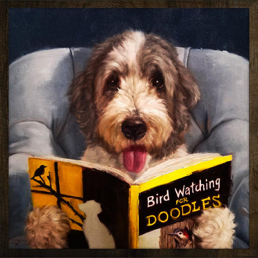 Hond met Boek - Diamond Painting - 30x30cm - Rond